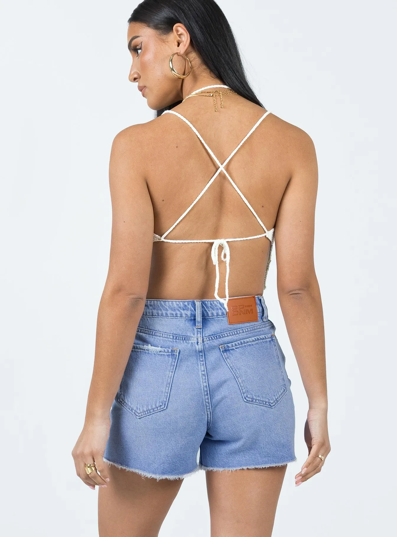 Cairo Ripped Denim Shorts Denim