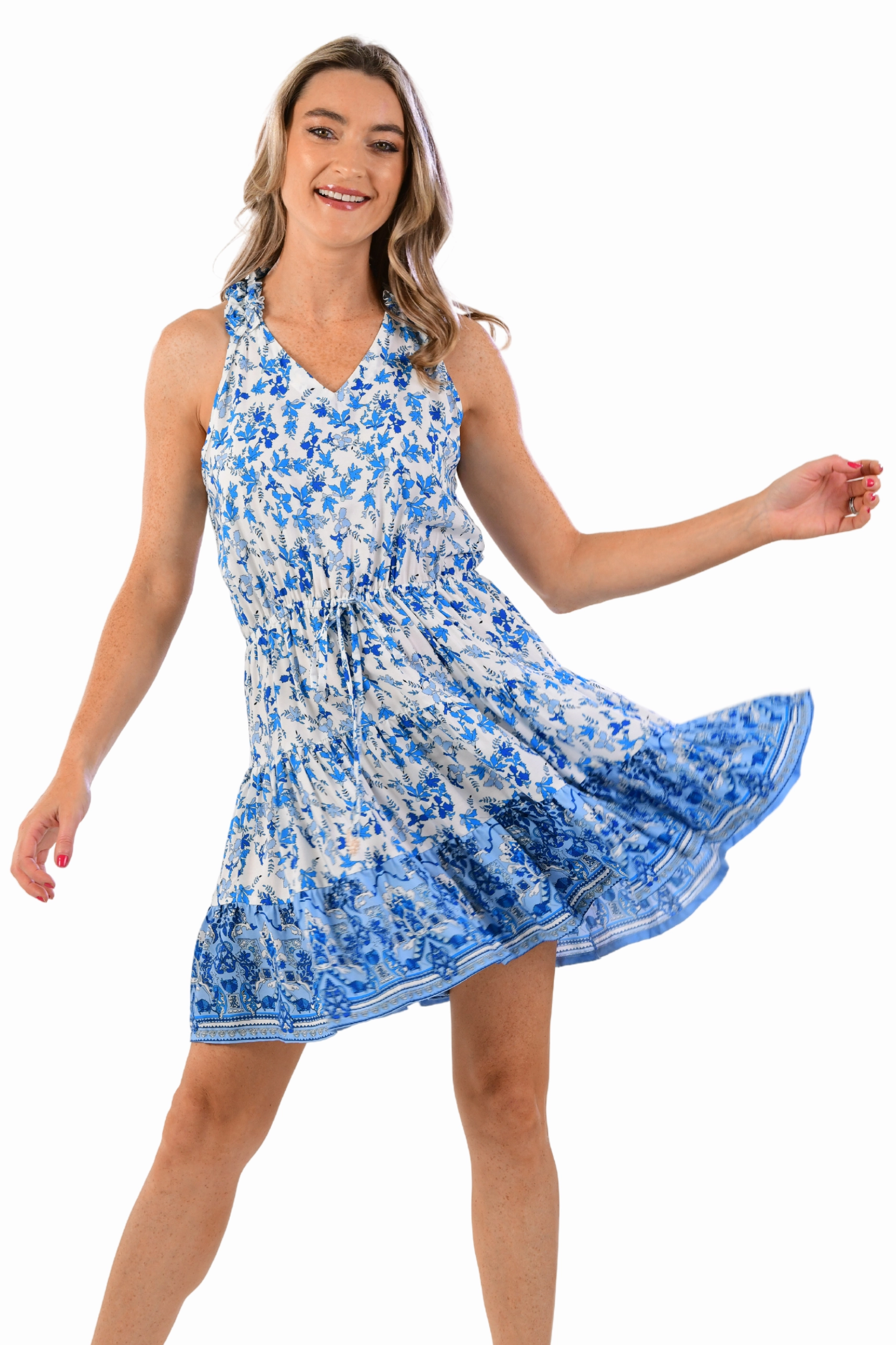 Caitlin Dress / Cobalt Floral Timeless Trend Breathable Comfort Wear
