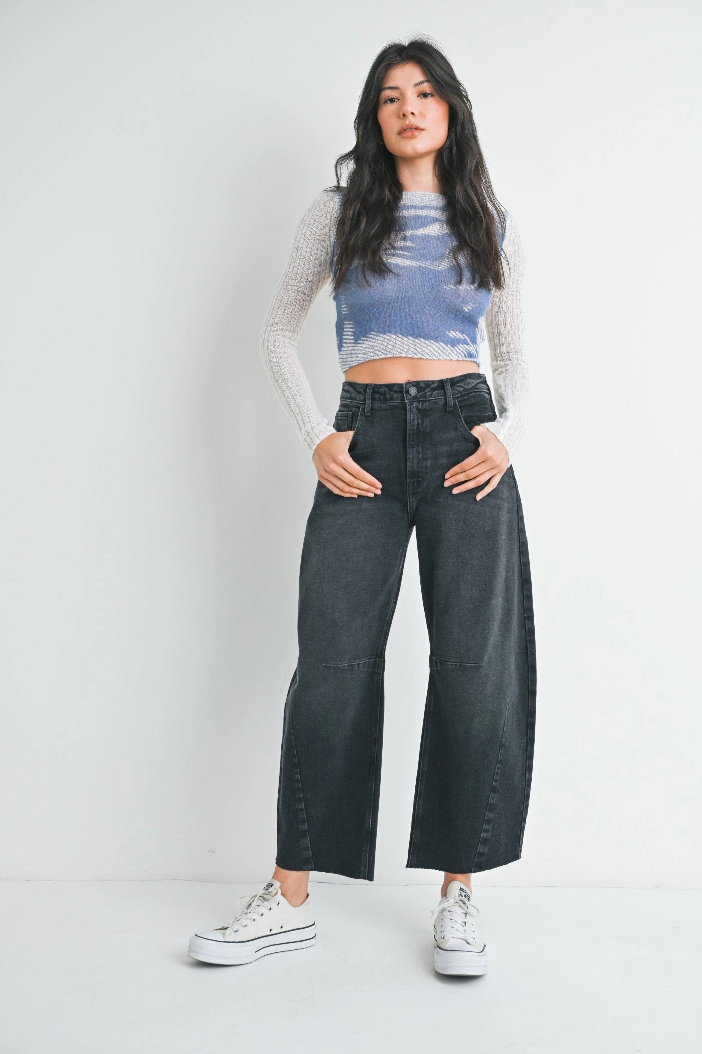CAMI BLACK BARREL JEANS Always Fits Well