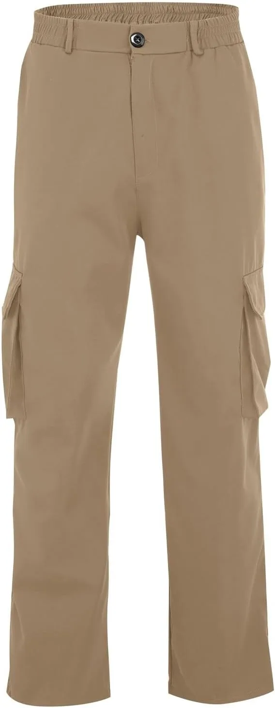 Camo Cargo Pants for Men Loose Fit Casual Lightweight Straight Cargo Sweatpants with Pockets Outdoor Hiking Joggers