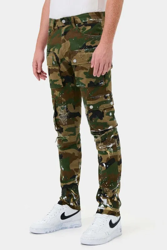 Camouflage Five Pocket Cargo Pants