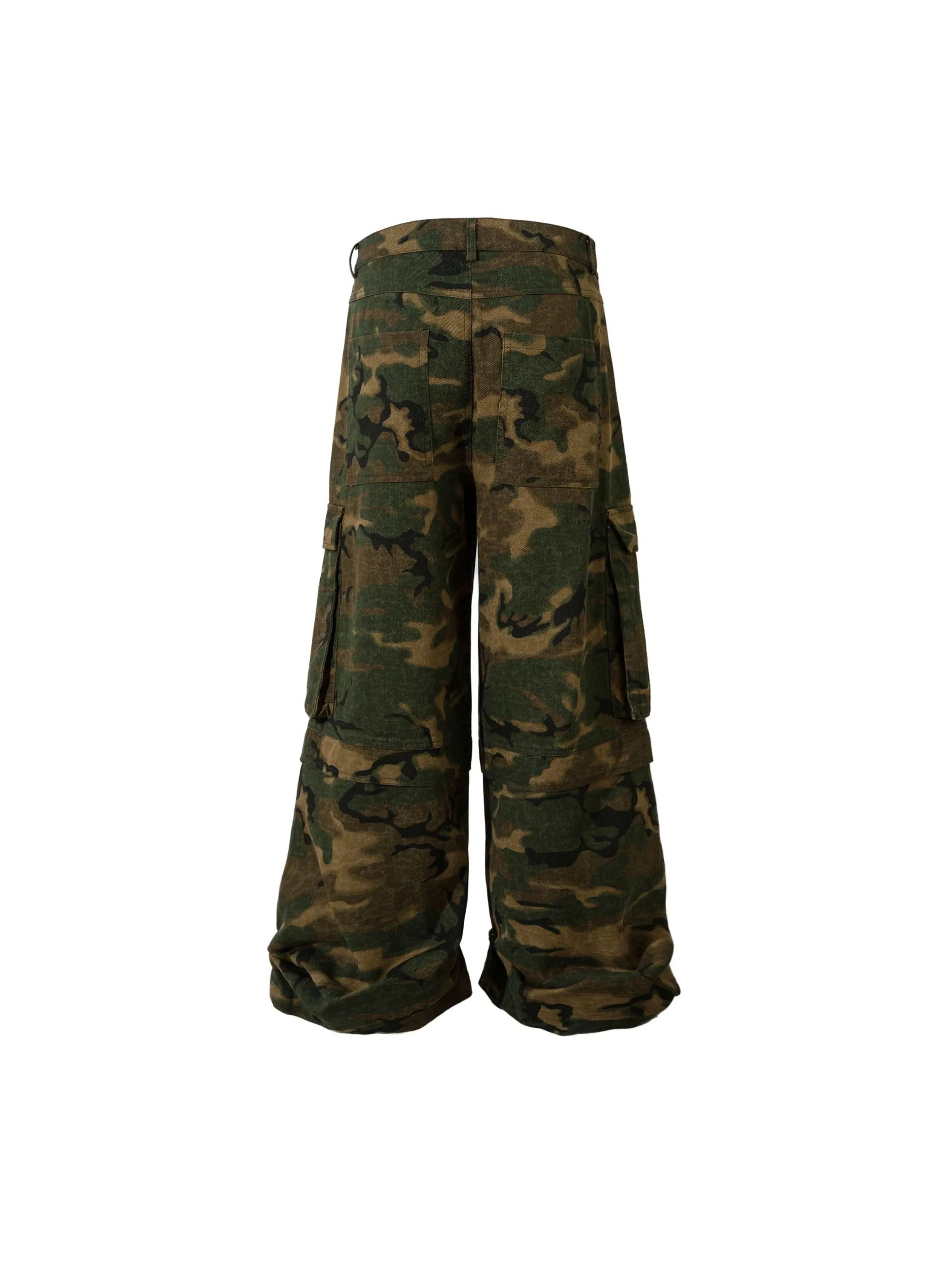 Camouflage Oversize Denim Cargo Pants