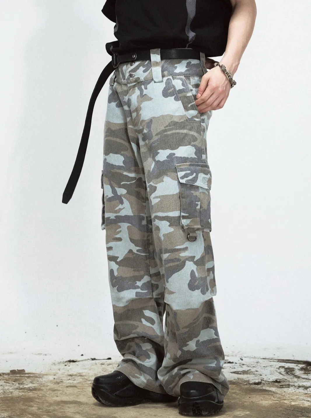Camouflage Stained Cargo Pants