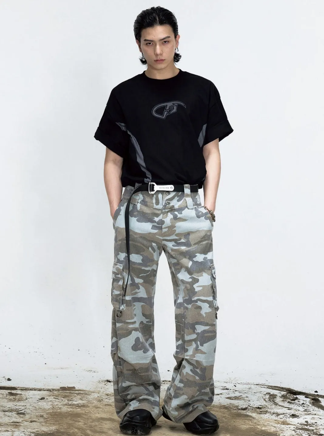 Camouflage Stained Cargo Pants