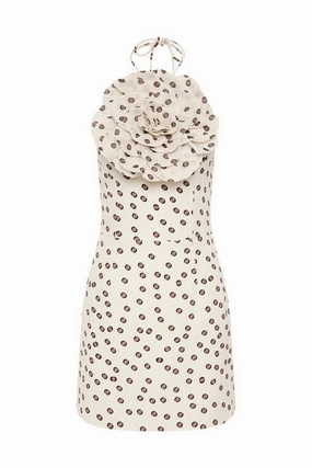 Odor-Control Candice Mini Dress Ivory Polka Dot