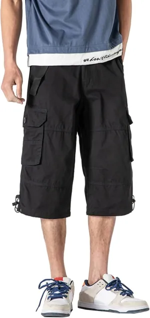 Capri Cargo Pants for Men Fashion Work Hiking Joggers Stretch Ripstop Utility Outdoor Pants with Multiple Pockets