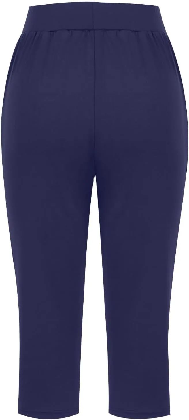 Capri Sweatpants Womens Cozy Wide Legs Cropped Pants Lounge Jogger Capri Workout Yoga Culottes Slacks Casual S