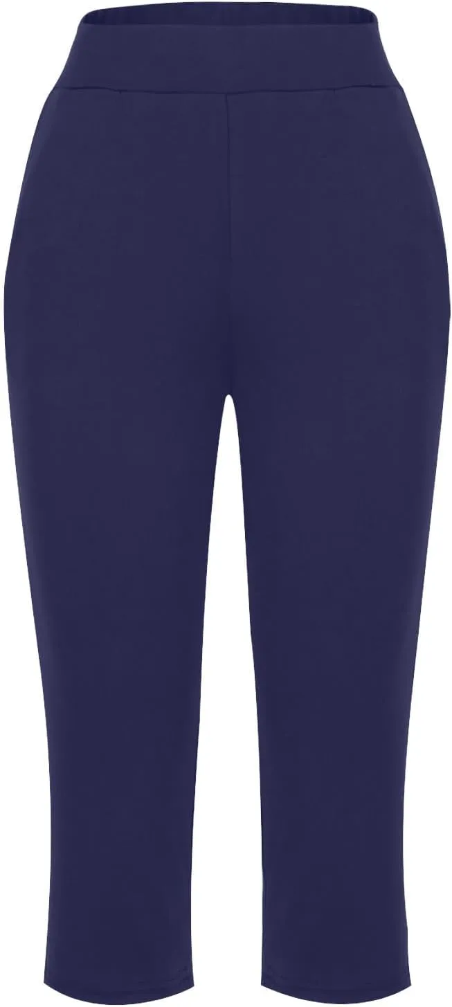 Capri Sweatpants Womens Cozy Wide Legs Cropped Pants Lounge Jogger Capri Workout Yoga Culottes Slacks Casual S