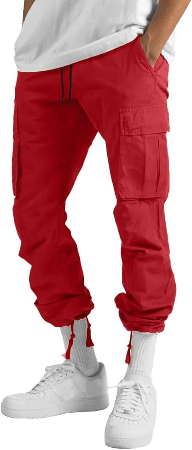 Cargo Pants for Men Baggy Casual Wild Work Joggers Athletic Pants Hiking Trousers Outdoor Wearing Track Pants with Pockets