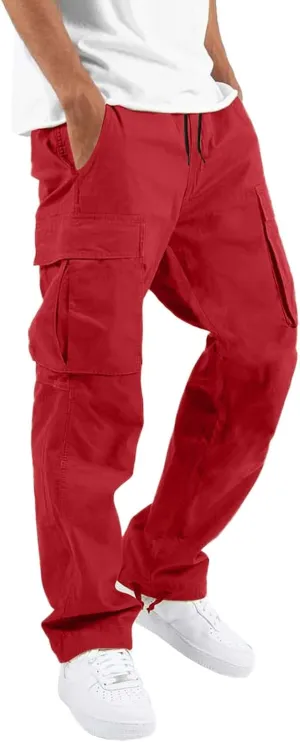 Cargo Pants for Men Baggy Casual Wild Work Joggers Athletic Pants Hiking Trousers Outdoor Wearing Track Pants with Pockets