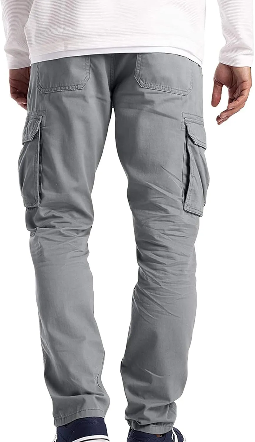 Cargo Pants for Men Baggy Relaxed Fit Causal Work Trousers Outdoor Hiking Cargo Sweatpants Pockets Athletic Joggers