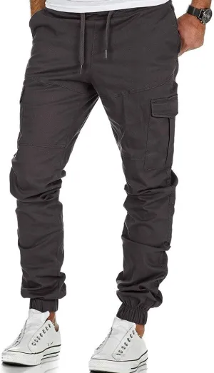 Cargo Pants for Men Big and Tall Men's Joggers with Zipper Pockets Running Athletic Workout Pants Tapered Sweatpants