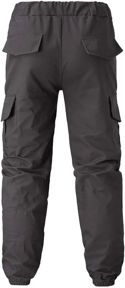 Cargo Pants for Men Big and Tall Men's Joggers with Zipper Pockets Running Athletic Workout Pants Tapered Sweatpants