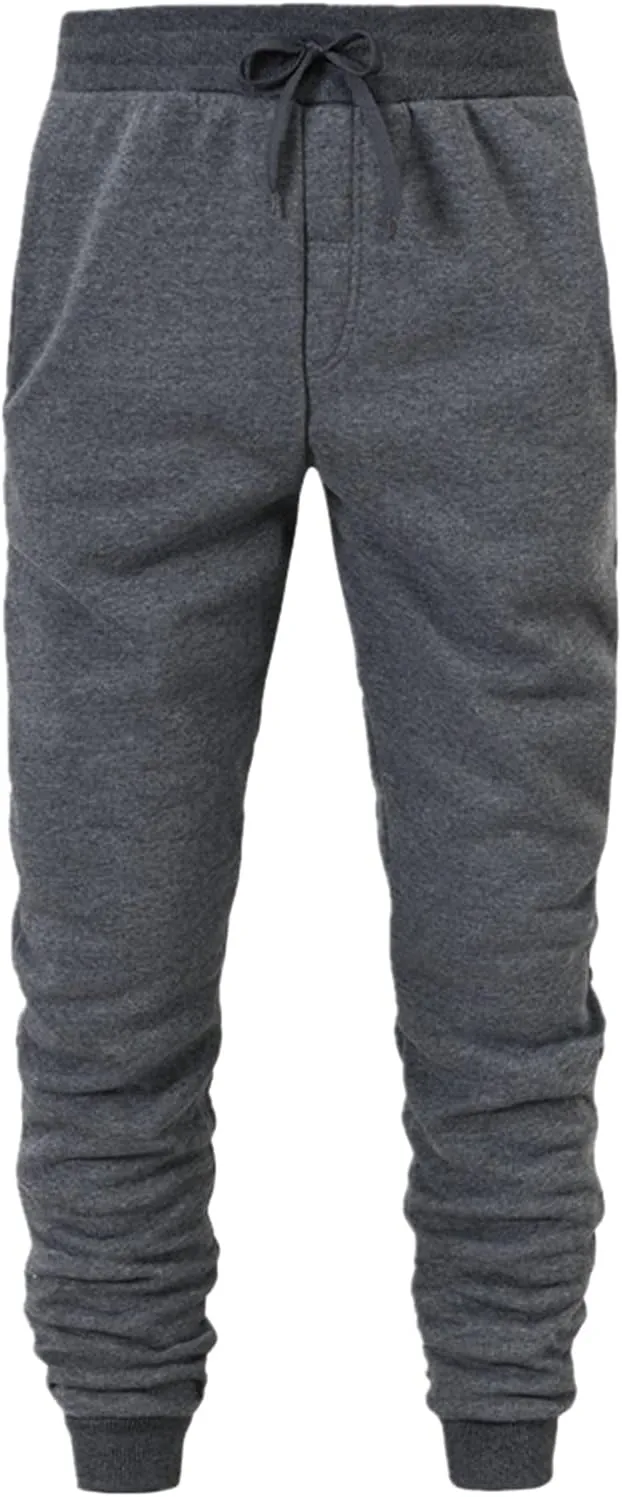 Cargo Pants for Men Relaxed Fit Mens Cargo Pants and Elastic Bottom Men's Heavyweight Fleece Cargo Sweatpants Outdoor