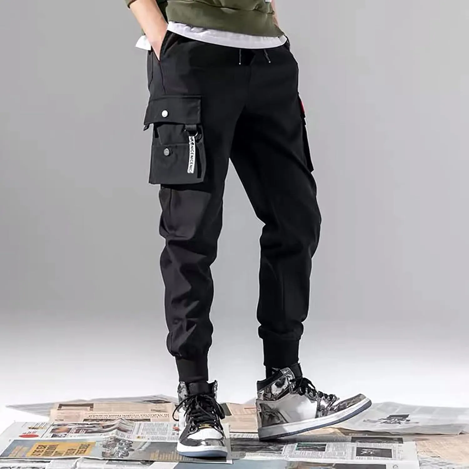 Cargo Pants for Men, Streetwear Hip Hop Pants Cargo Joggers Men Casual Active Sports Sweatpants for Men Women Unisex