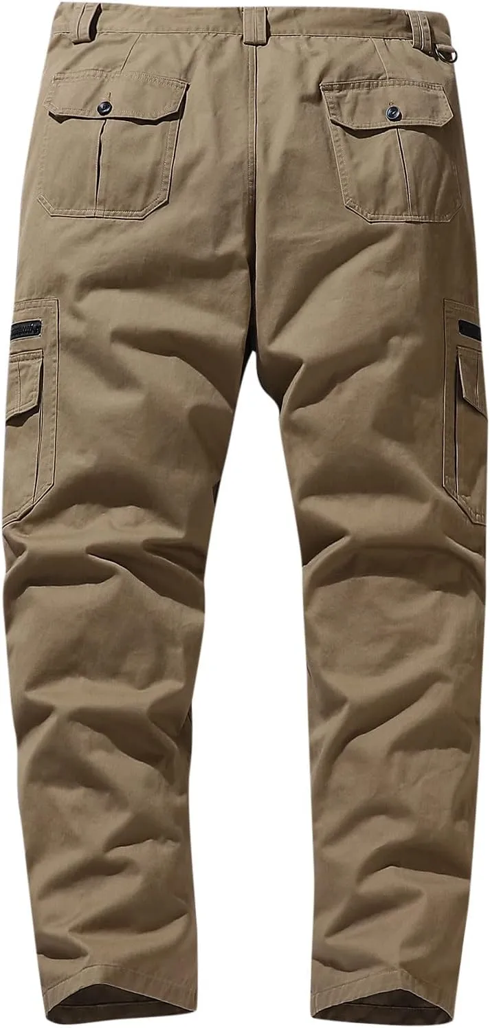 Cargo Pants for Men Stretch Ripstop Straight Leg Work Hiking Pants Utility Outdoor Trousers with Zipper Pockets