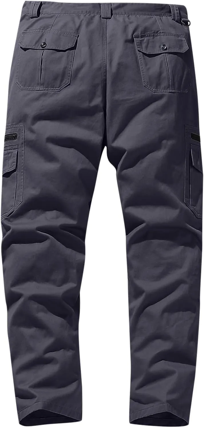 Cargo Pants for Men Stretch Ripstop Straight Leg Work Hiking Pants Utility Outdoor Trousers with Zipper Pockets