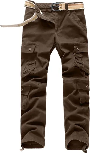 Cargo Pants Men Casual Stylish Multi Pockets Solid Cotton Straight Trousers Skinny-Fit Outdoor Fashion Sweatpants