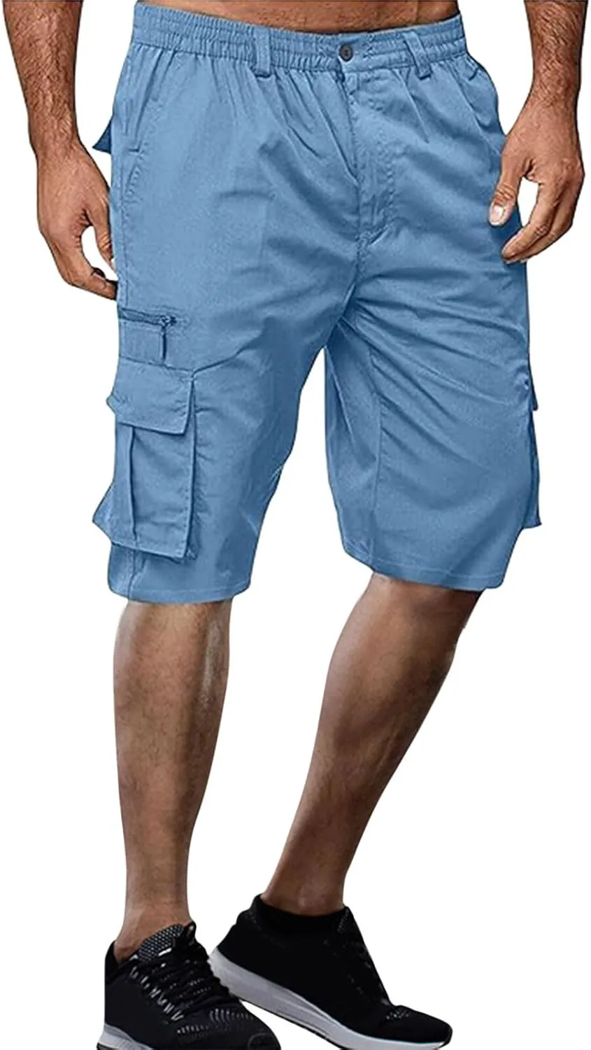 Cargo Shorts for Men Casual Bermuda Shorts Loose Hiking Shorts Outdoor Beach Running Athletic Shorts