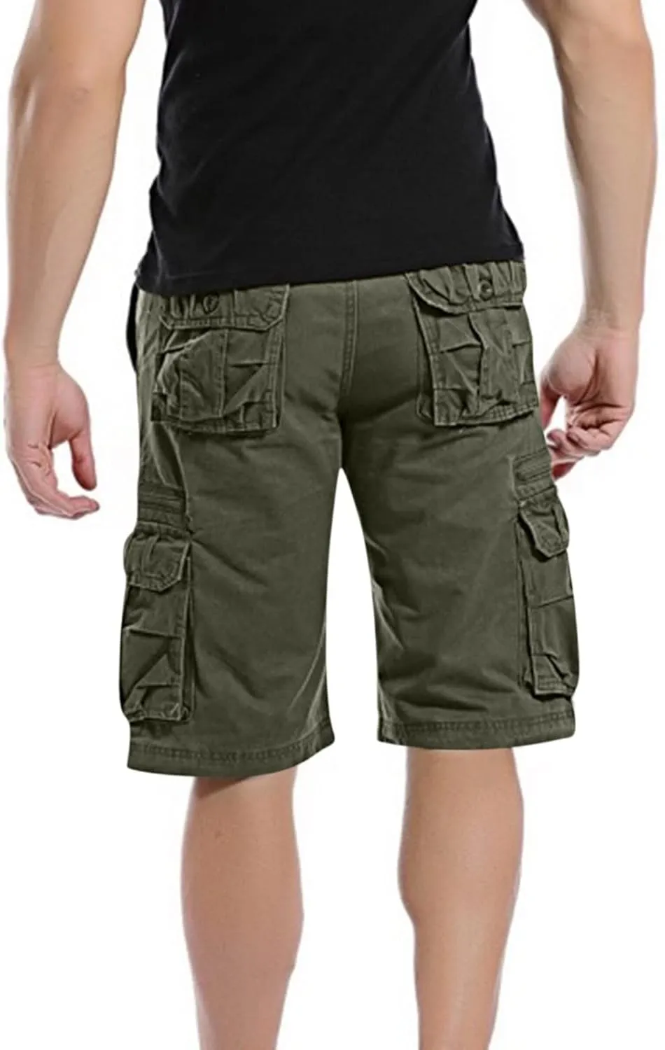 Cargo Shorts for Men Cotton Shorts Casual Shorts with Zipper Pockets Outdoor Shorts Loose Fit Workout Shorts