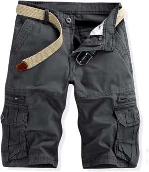 Cargo Shorts for Men Cotton Shorts Casual Shorts with Zipper Pockets Outdoor Shorts Loose Fit Workout Shorts