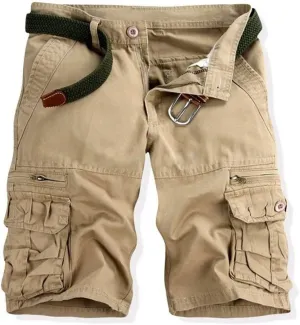 Cargo Shorts for Men Cotton Shorts Hiking Shorts with Zipper Pockets Outdoor Shorts Loose Fit Workout Shorts