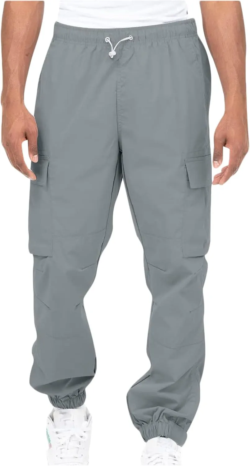 Cargo Sweatpants for Men Casual Fitness Drawstring Cargo Pants Workout Joggers Trousers Outdoor with Mutil Pockets