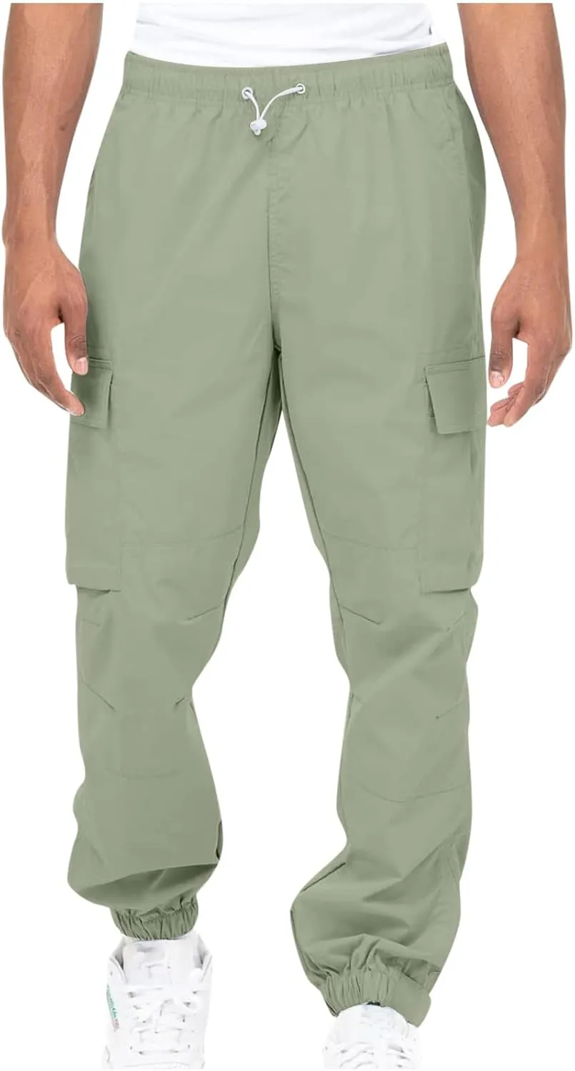 Cargo Sweatpants for Men Casual Fitness Drawstring Cargo Pants Workout Joggers Trousers Outdoor with Mutil Pockets