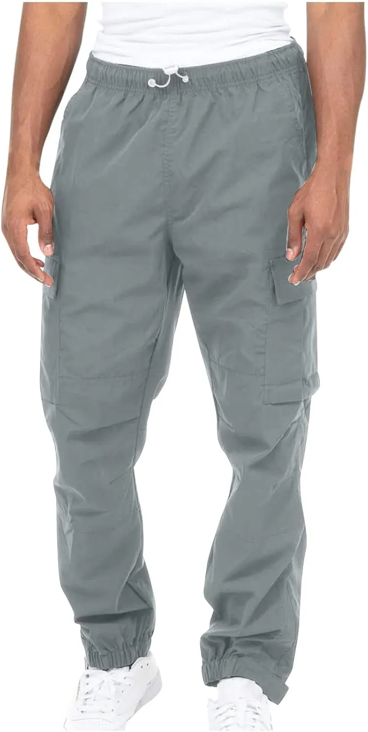 Cargo Sweatpants for Men Casual Fitness Drawstring Cargo Pants Workout Joggers Trousers Outdoor with Mutil Pockets