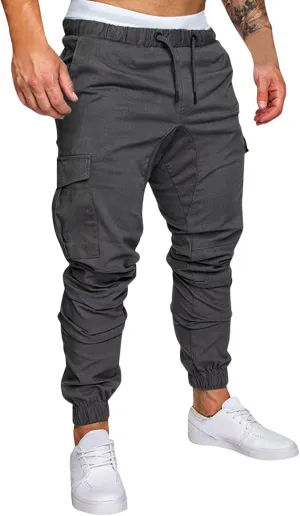 Cargo Trousers for Men Golf Track Pant 2023 Men's Heavyweight Cargo Fleece Sweatpants Stretch Elastic Waist Jogger