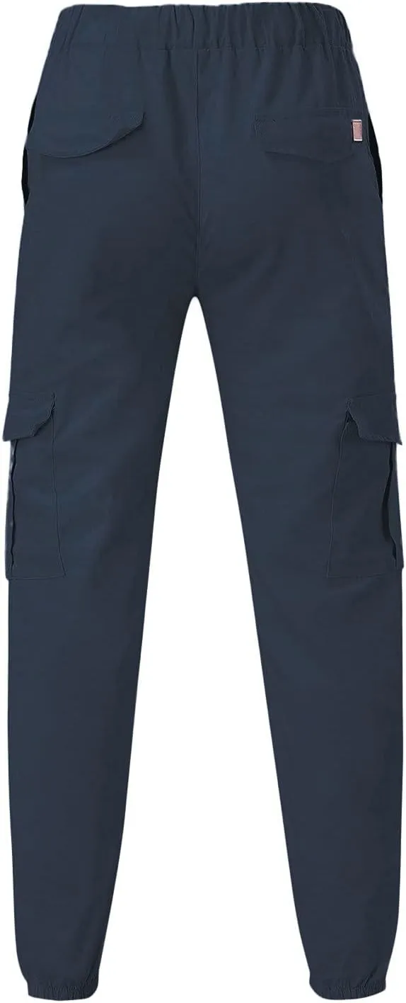 Cargo Trousers for Men Golf Track Pant 2023 Men's Heavyweight Cargo Fleece Sweatpants Stretch Elastic Waist Jogger