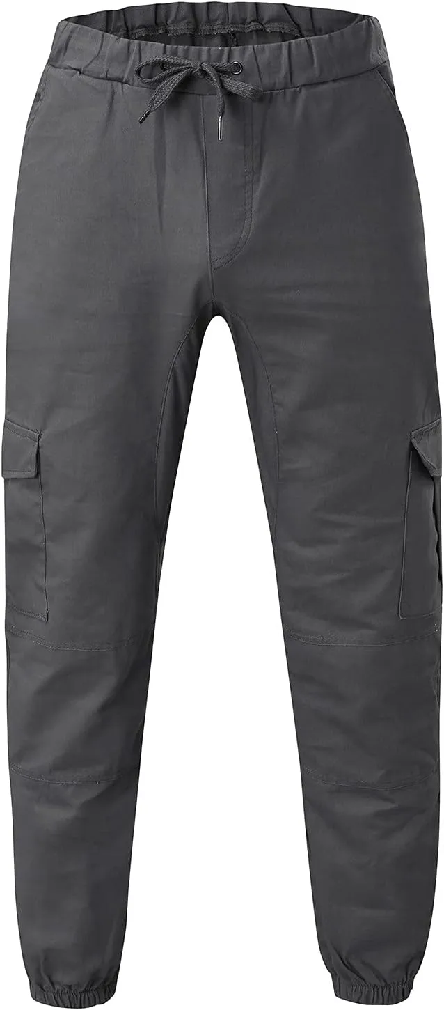 Cargo Trousers for Men Golf Track Pant 2023 Men's Heavyweight Cargo Fleece Sweatpants Stretch Elastic Waist Jogger