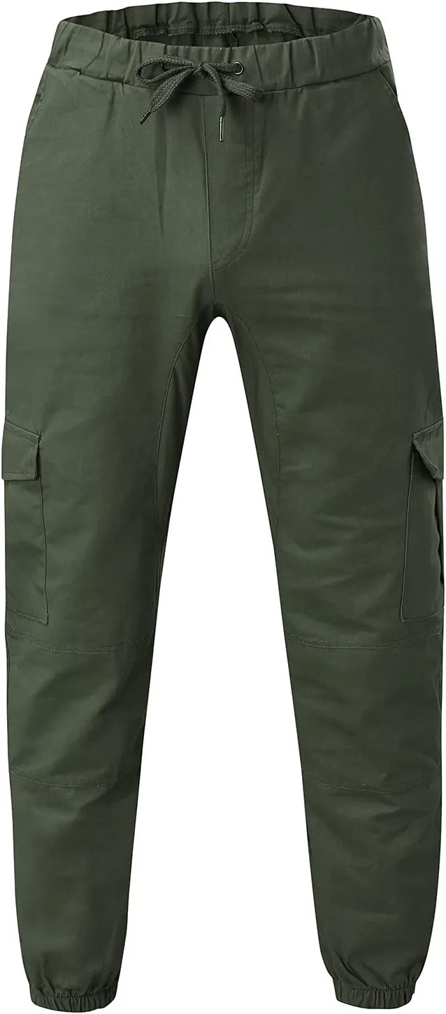 Cargo Trousers for Men Golf Track Pant 2023 Men's Heavyweight Cargo Fleece Sweatpants Stretch Elastic Waist Jogger