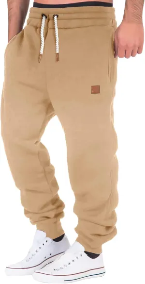 Cargo Trousers for Men Gym Training Workout Pants Slim Fit with Zipper Pockets Men's Golf Joggers Pants with Zipper