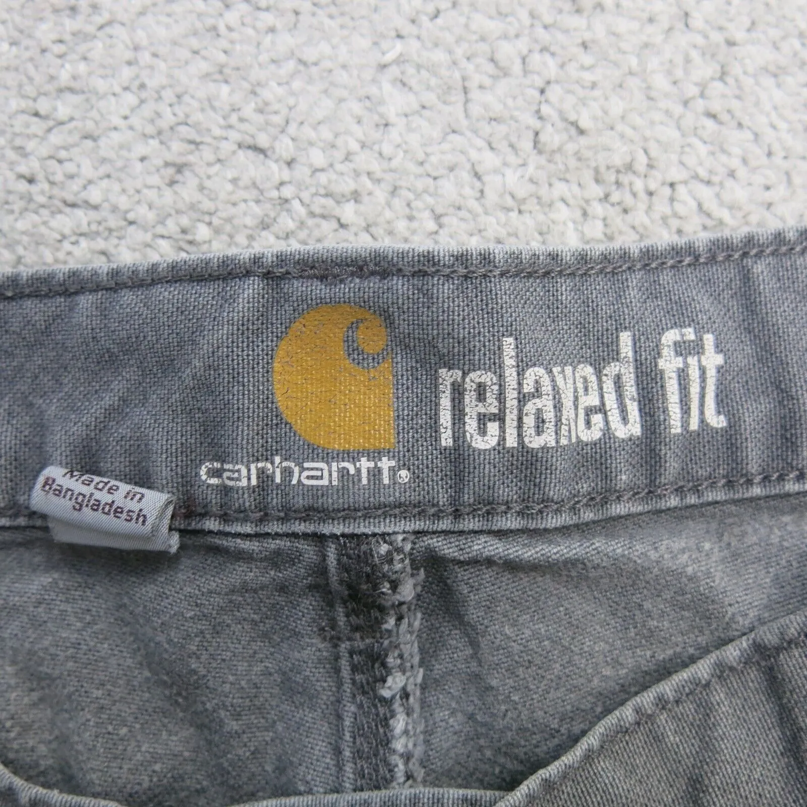 Carhartt Jeans Mens W38XL32 Gray Relaxed Fit Denim Straight Leg Outdoors