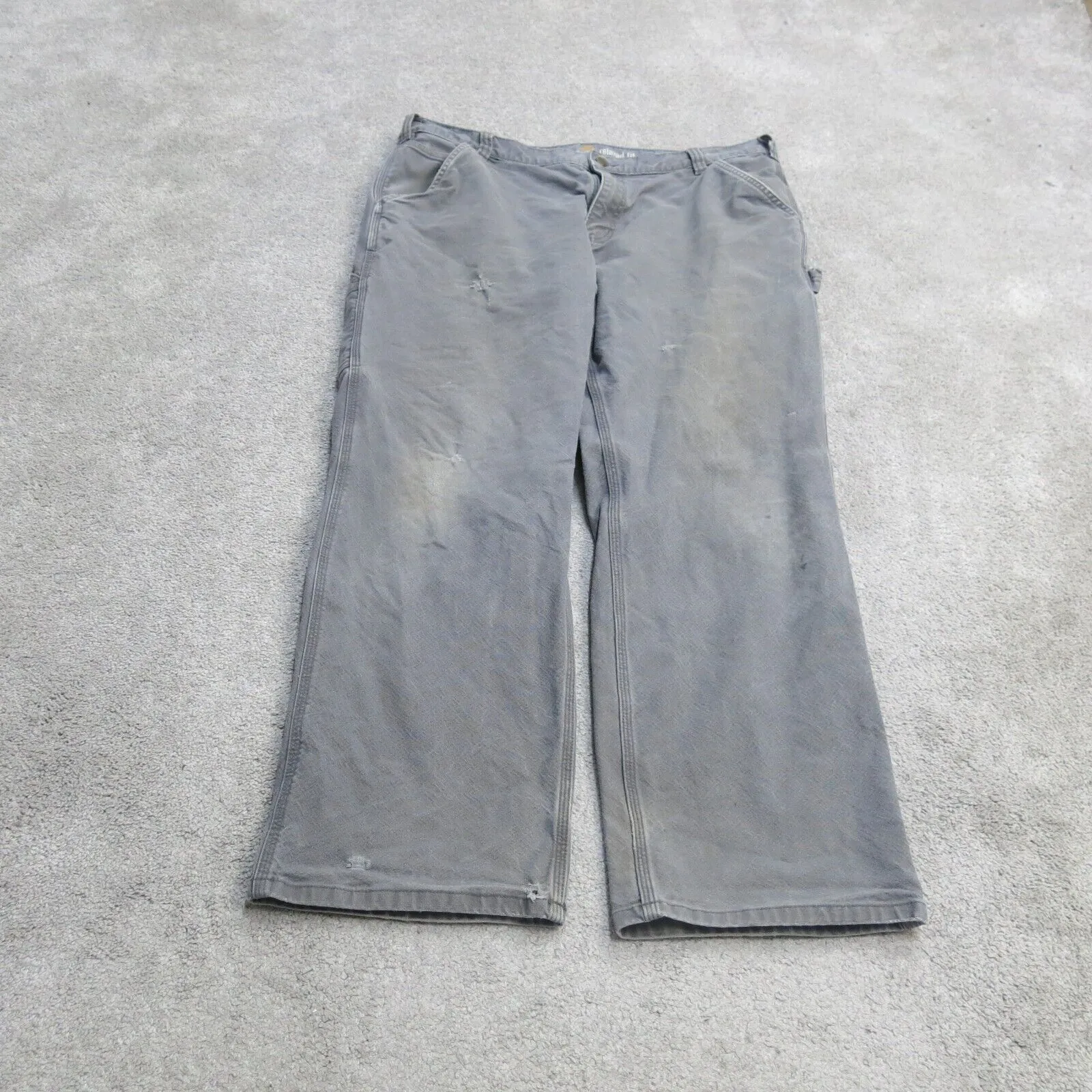 Carhartt Jeans Mens W38XL32 Gray Relaxed Fit Denim Straight Leg Outdoors