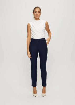 Casey black ponte pant with belt loops Multi Panel Construction Anti Pilling Treatment