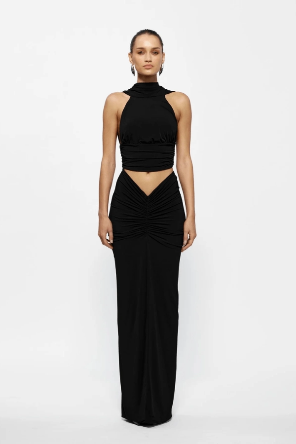 Subtle Elegance Glossy-Finish Cassidy Top Black
