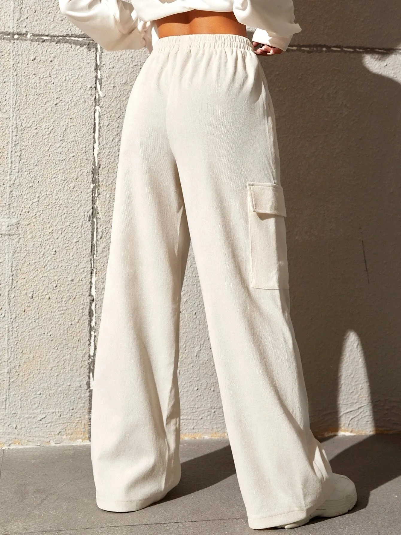 Casual Drawstring Flap Pocket Cargo Pants