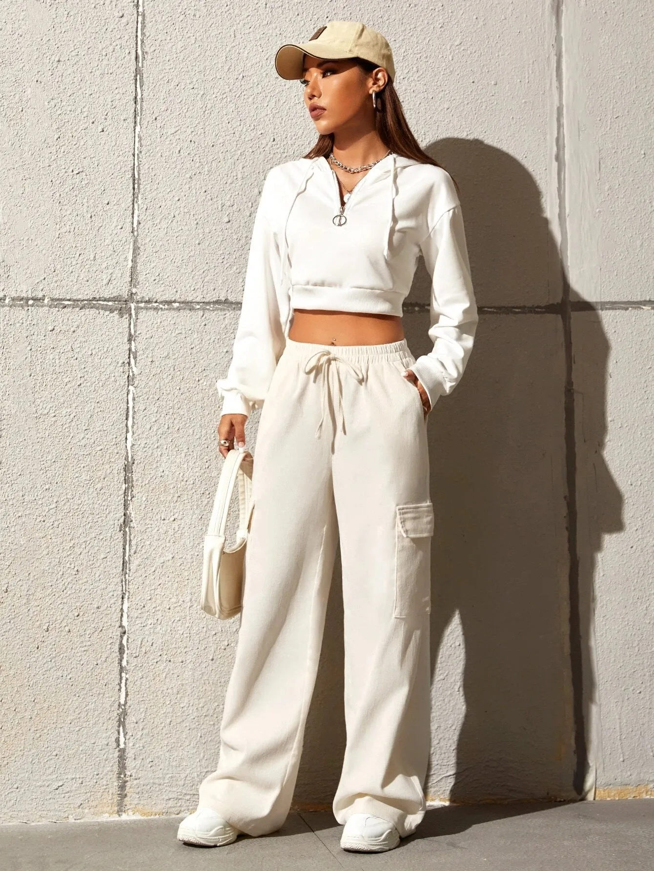 Casual Drawstring Flap Pocket Cargo Pants