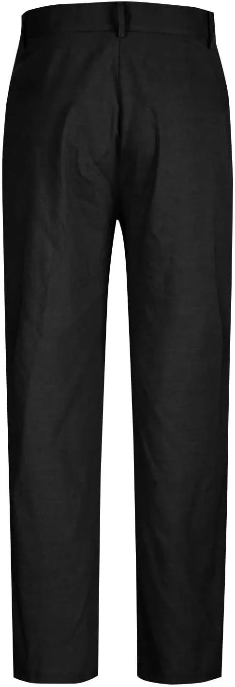 Casual Loose Fit Linen Pants for Men Loose Fit Straight-Legs Yoga Beach Trousers with Pocket Summer Plain Beach Pant