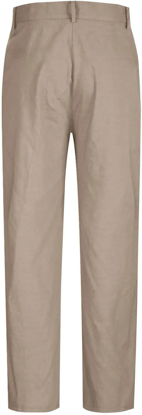 Casual Loose Fit Linen Pants for Men Loose Fit Straight-Legs Yoga Beach Trousers with Pocket Summer Plain Beach Pant