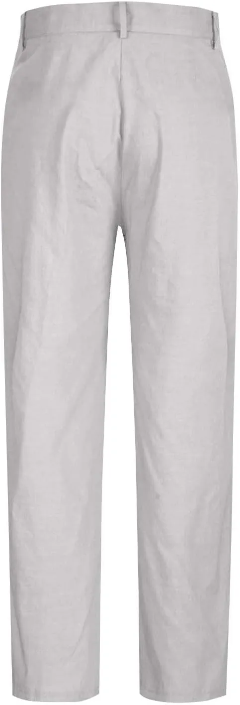 Casual Loose Fit Linen Pants for Men Loose Fit Straight-Legs Yoga Beach Trousers with Pocket Summer Plain Beach Pant