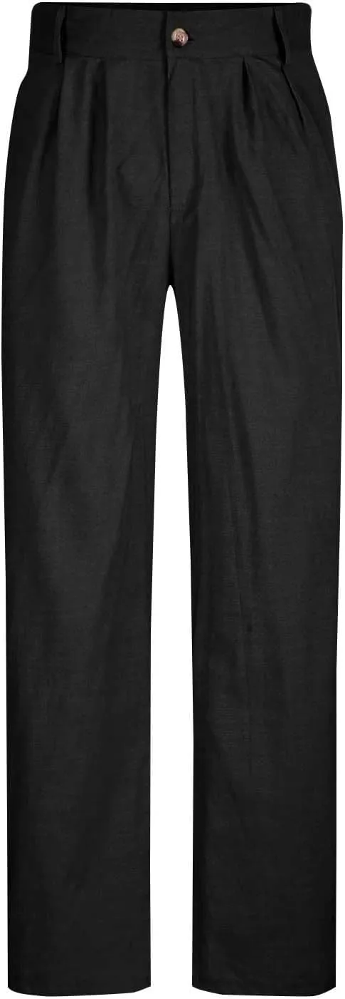 Casual Loose Fit Linen Pants for Men Loose Fit Straight-Legs Yoga Beach Trousers with Pocket Summer Plain Beach Pant