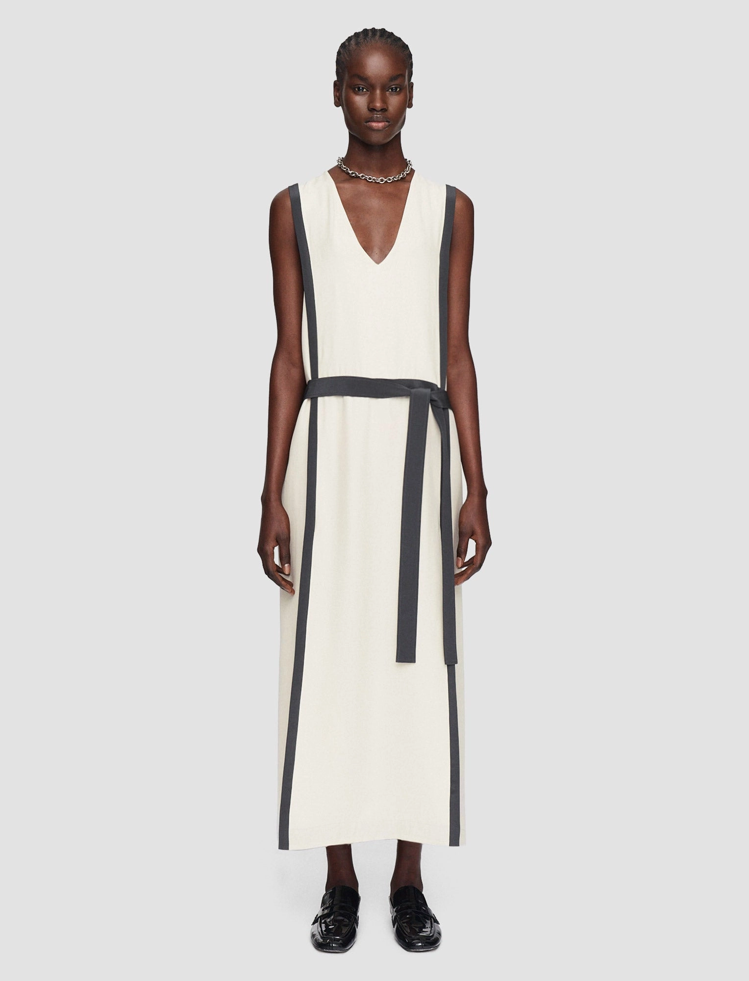 Heavy Silk Crepe Animation Muguet Dress Fall Inspired Formed Look