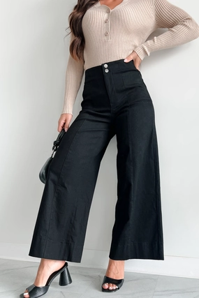 Refined fit Just The Truth Wide Leg Pants (Black)
