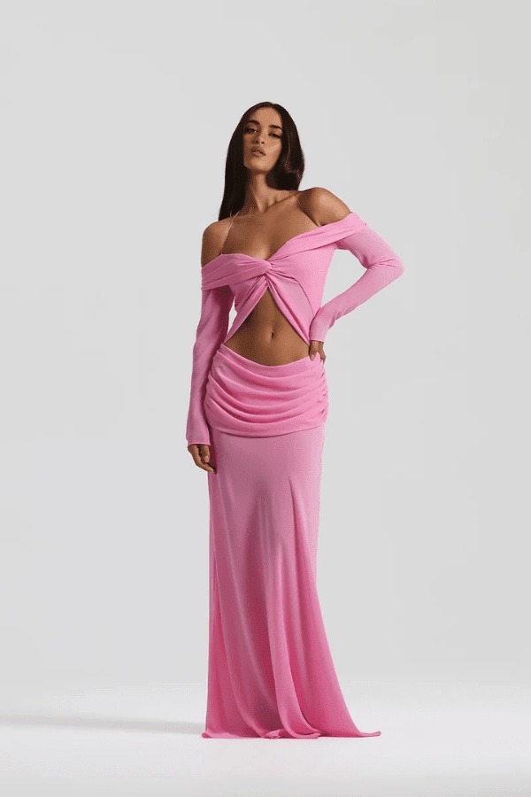 Cozy Drape Walkable Flow Emily Gown Candy Pink
