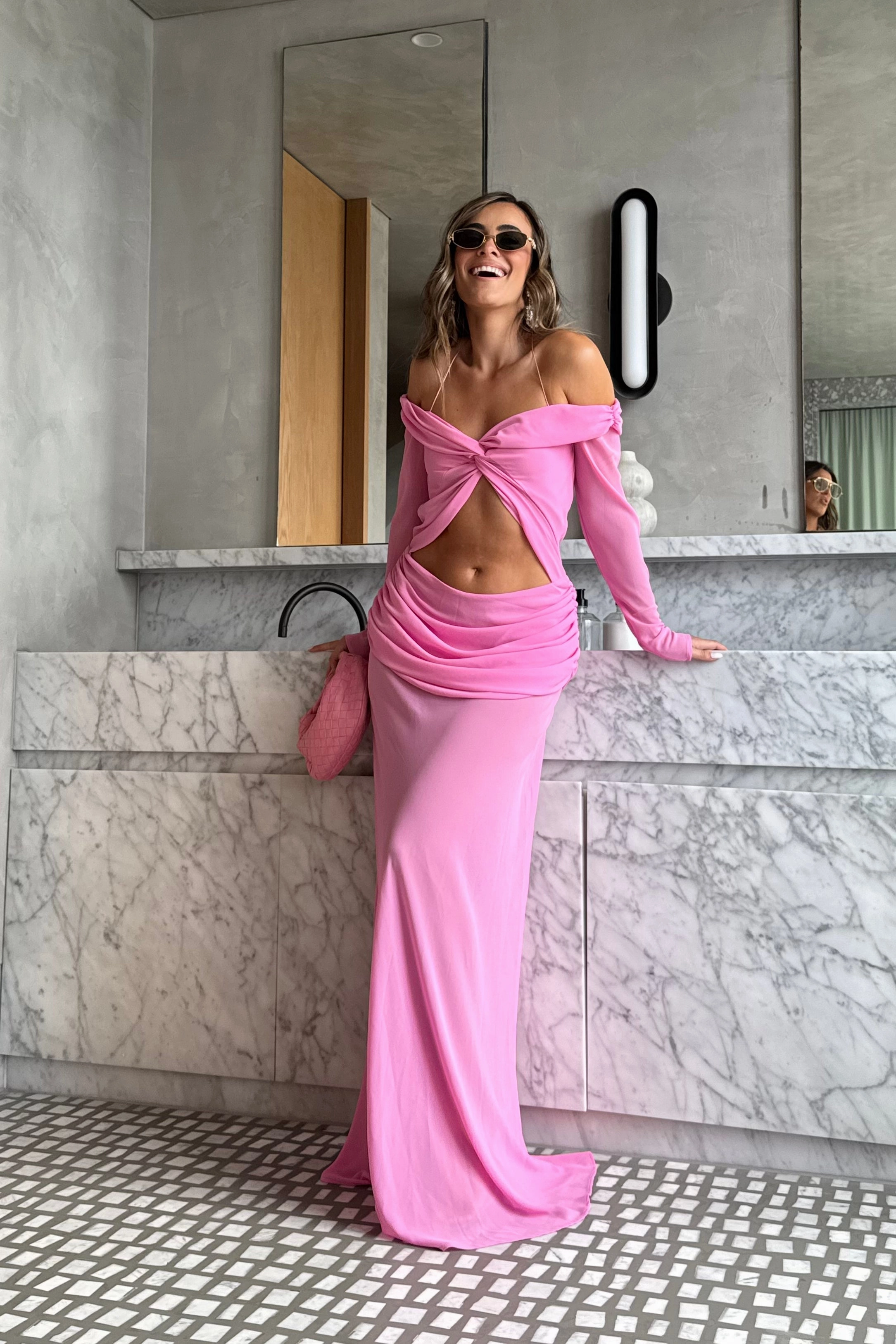 Adjustable-Length Functional Style Emily Gown Candy Pink