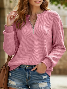 Stretchable Blend Casual knitted zipper long-sleeved sweatshirt