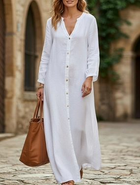 Elegant Mood Casual long-sleeved cardigan dress